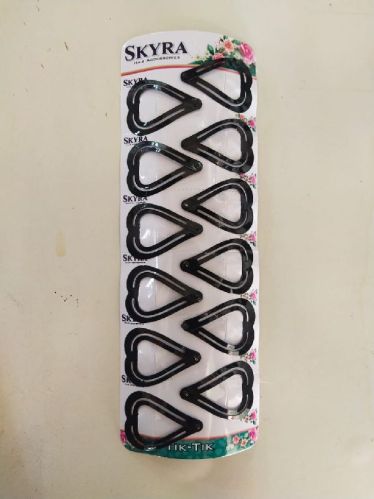 Heart Shape Tic Tac Hair Clips, Color : Black