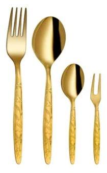 24 PCS Gold Cutlery Set, For Kitchen, Feature : Fine Finish, Good Quality