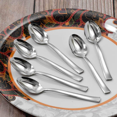 JAGDAMBA Stainless Steel 6 Pcs Dinner Spoon, Length : 17.5 Cm