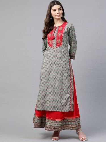 Divena Printed Kurta Palazzo Set, Size : Small, Medium, Large, XL, XXL