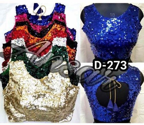 Ansar Creation Sequin Readymade PARTY WEAR Sleeveles Blouse 38