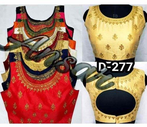 Ansar Creation Silk RADEYMADE Sleeveles Blouse, Occasion : Party Wear