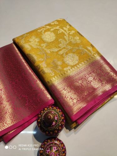 Banarasi Semi Georgette Dyeable Soft Silk Saree