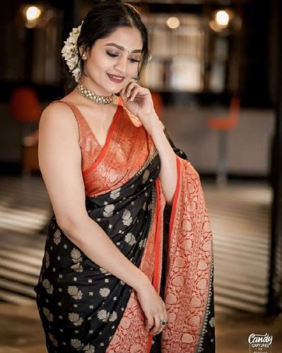 Banarasi Semi Georgette Soft Silk Saree, Color : Multicolor