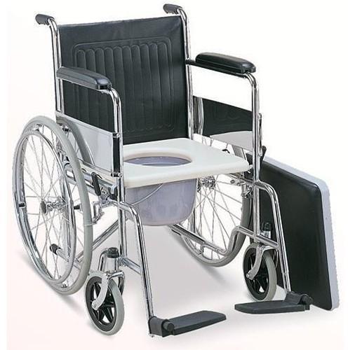 Polished 15-20kg Commode Wheelchair, For Handicaped Use, Hospital Use, Frame Material : Aluminum, Iron