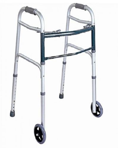 Aluminium Polished Patient Walker With Wheel, For Handicapped Use, Feature : Anti Corrosive, Durable