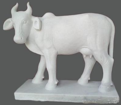 Polished Marble Cow Statue, For Dust Resistance, Packaging Type : Carton Box