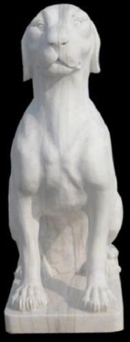 Polished Marble Dog Statue, Pattern : Plain