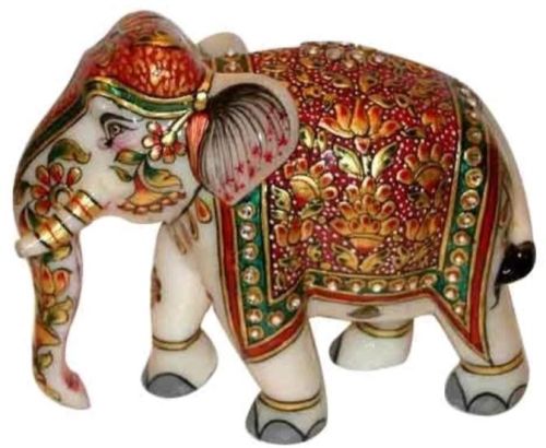 Marble Elephant Statue, For Gifting, Garden