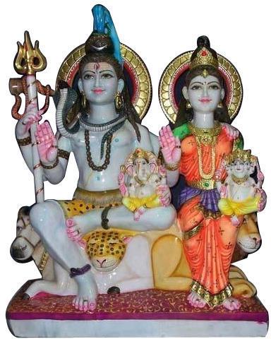 Marble Gauri Shankar Statue, Color : Multicolor