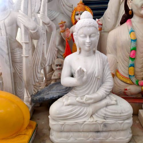 Marble Lord Buddha Statue, Color : Multicolor