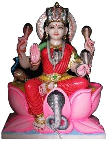 Marble Mansa Mata Statue, For Religious Purpose, Size In Feet : 9X8 Feet, 10X9 Feet