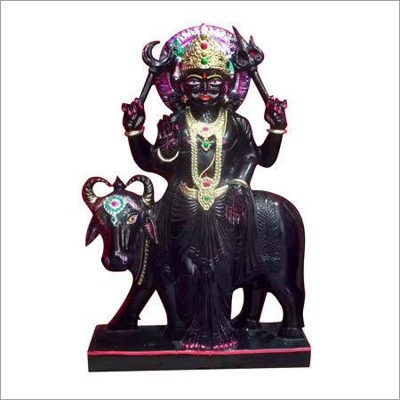 Polished Marble Shani Dev Statue, For Religious Purpose, Packaging Type : Thermocol Box