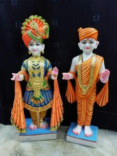 Powder Coated Marble Swaminarayan Statue, For Interior Decor, Pattern : Printed