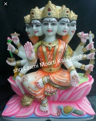 Marble Gayatri Mata Statue, For Home, Pattern : Painted
