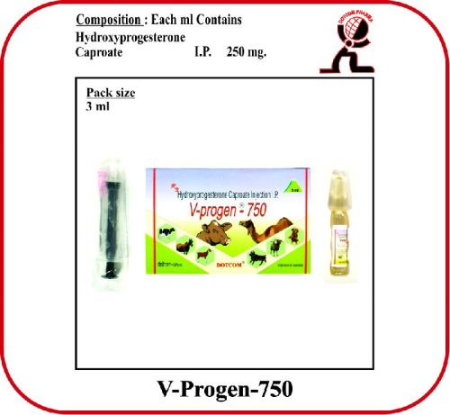 17 Alpha Hydroxyprogesterone Corporate Injection (V-PROGEN-750), For Veterinary Use, Packaging Type : Ampoule