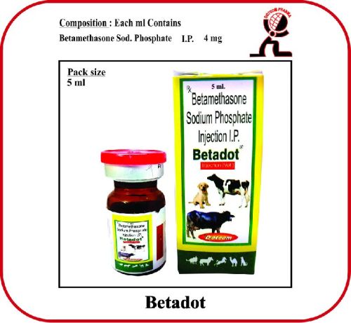 BETAMETHASONE SODIUM PHOSPHATE INJECTION (BETADOT), For Veterinary Use, Packaging Type : Amber Vial