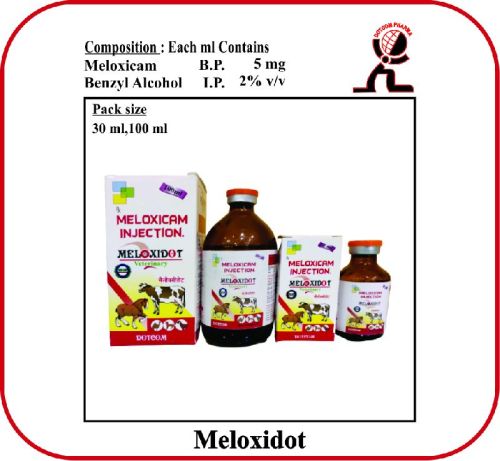 Finished Products MELOXICAM INJECTION MELOXIDOT, For Veterinary Use, Packaging Type : Glass Bottle