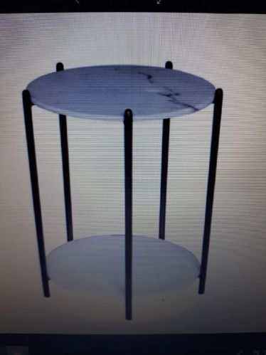 Polished Plain Iron Marble Top Stool For Home, Office, Restaurants, Shop