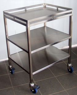 Rectangular Polished Stainless Steel Kitchen Trolley, Feature : Anti Corrosive, Durable, High Quality