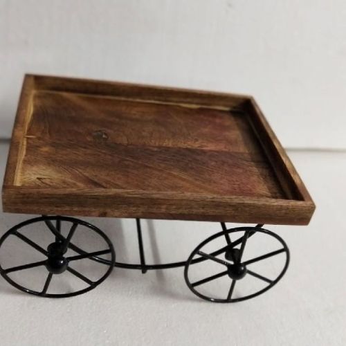 Square Polished Wooden Trolley Tray, For Serving, Feature : Durable, Eco Friendly