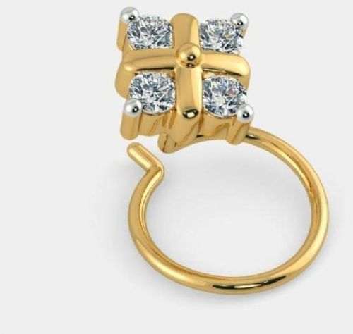 NVision Polished Designer Diamond Nose Ring, Gender : Female