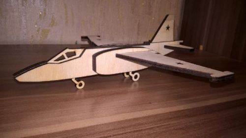 Laser Cut Wooden Toy Airplane, Color : Brown