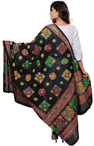 Embroidered Cotton Ladies Chakachak Dupatta, Stitch Type : Stitched
