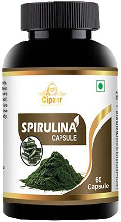 CIPZER Spirulina Capsule Promotes Digestion And Nutrient Absorption 60 Capsules In A Bottle