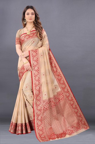 Party Wear Tussar Silk Saree, Saree Length : 6.3 M (with Blouse Piece)