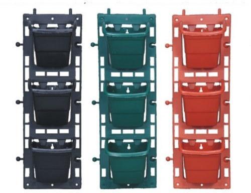 Rectangular Coated Plastic Bio Wall Pots, For Decoration, Pattern : Plain