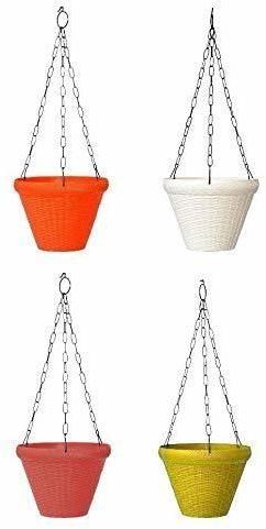 Round Polished Plastic Juhi Hanging Pots, For Decorating Flower, Size : 8 Inch