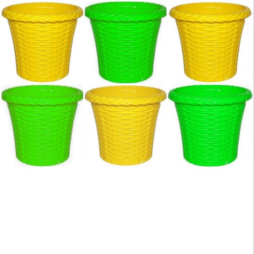 Round Polished Juhi Plastic Pots, For Decoration, Pattern : Plain