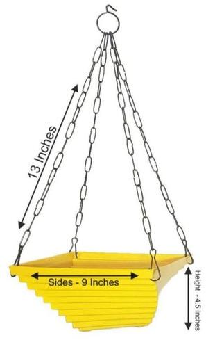 Square Plastic Polished Twister Hanging Pots, For Decorating Flower, Style : Modern