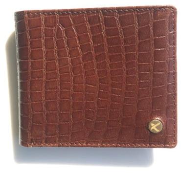 Keane Crocodile Print Leather Wallet, Packaging Type : Box