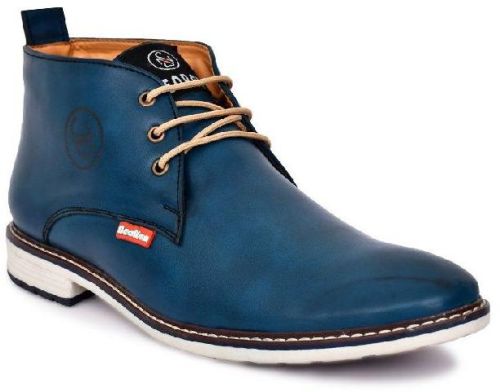 Mens Blue Leather Boots, Style : Casual