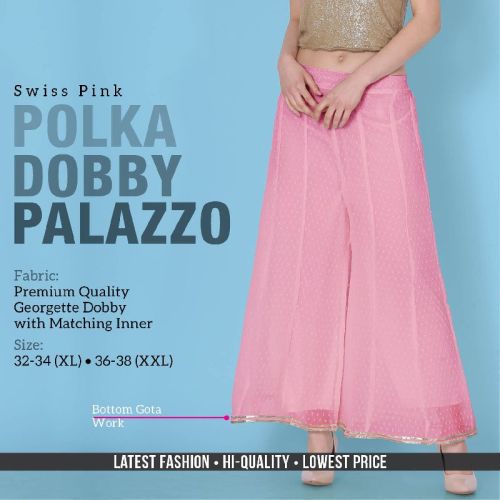 Fancy Polka Dobby Palazzo, Size : XL-32-34, XXL-36-38