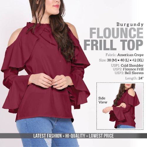 Frill Top, Size : L-40, M-38, XL-42