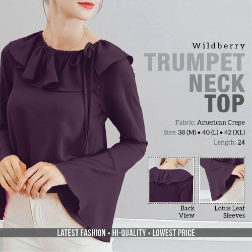 Trumpet Neck Top, Size : L-40, M-38, XL-42