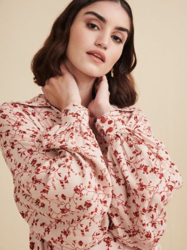 Floral Printed Balloon Sleeves Top, Size : XS, M, XL, XXL