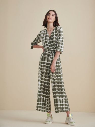 Tie Dye Wrap Belted Jumpsuit, Size : XS, XL, XXL, 3XL, 4XL, 5 XL