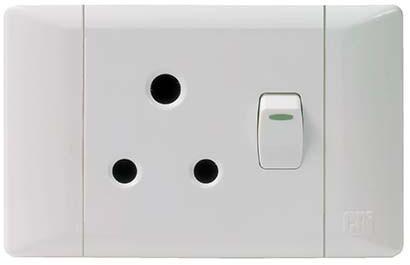 Rectangular Plastic Electrical Power Socket