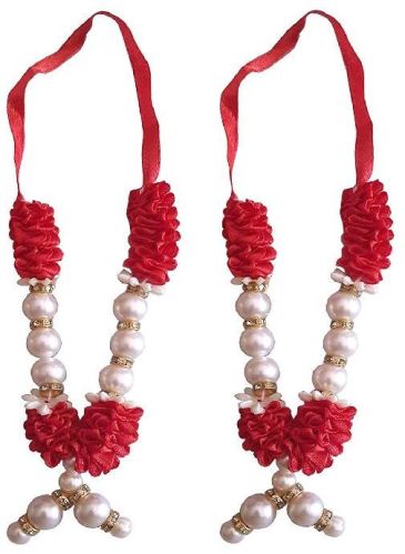 Satin Ribbon Mala, For Temple, Feature : Fine Finishing, Light Weight