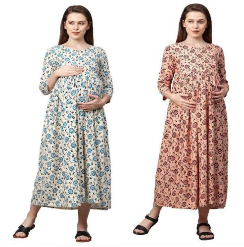 MomToBe Women's Rayon Feeding/Maternity Dresses, Feature : Breathable