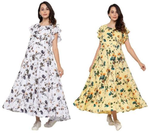 MomToBe Women's Rayon Maternity/Feeding/Nursing Maxi Dress, Feature : Breathable