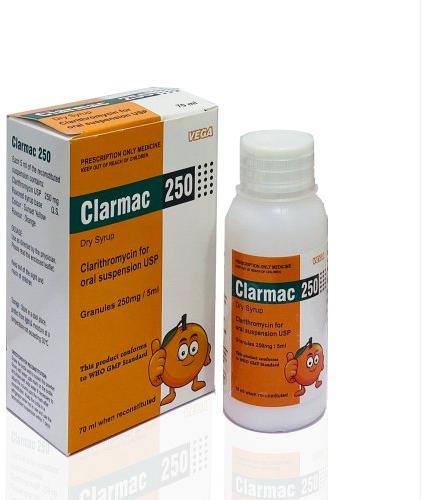 Clarithromycin Dry Syrup, Packaging Size : 250mg/5ml