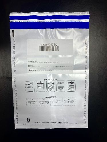 Printed Tamper Evident Security Bags, Shape : Rectangular