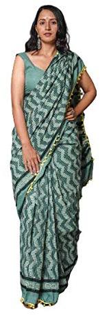 Pink With Designer Looks Pure Cotton Mulmul Printed Sarees