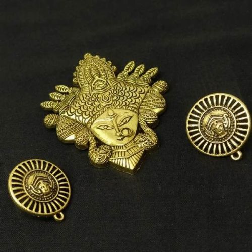 Antique Gold Dhurga Maa Pendant