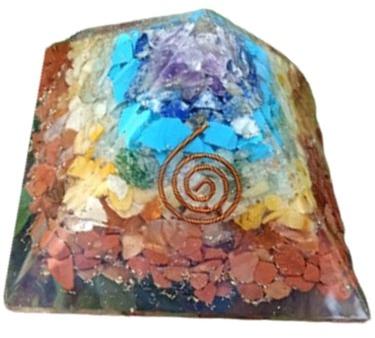 Seven Chakra Orgone Pyramid, For Healing, Color : Multi Color